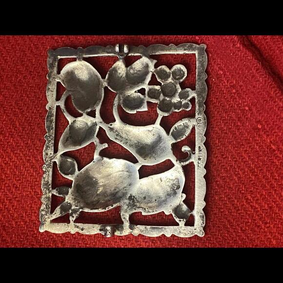 Vintage Sterling Silver Fruit Motif Pendant - Picture 4 of 7